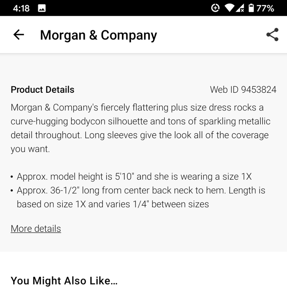 Morgan & Company Plus Size Metallic Dress - 2X - Picture 7 of 8